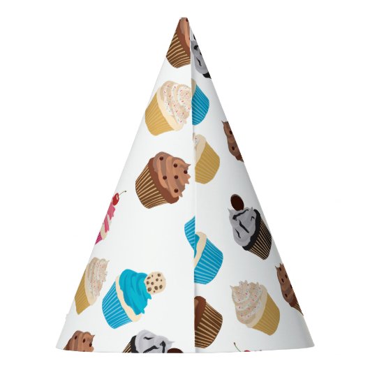 Kleurrijke schattige cupcakes patroon feesthoedjes (Achterkant)