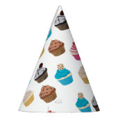 Kleurrijke schattige cupcakes patroon feesthoedjes (Links)