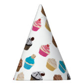 Kleurrijke schattige cupcakes patroon feesthoedjes (Rechts)