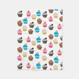 Kleurrijke schattige cupcakes patroon fleece deken