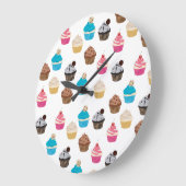 Kleurrijke schattige cupcakes patroon grote klok (Hoek)