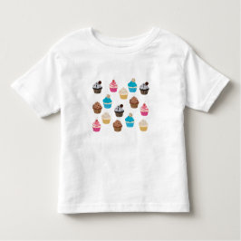 Kleurrijke schattige cupcakes patroon kinder shirts