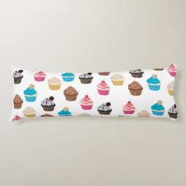 Kleurrijke schattige cupcakes patroon lichaamskussen