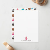 Kleurrijke schattige cupcakes patroon notitiekaartje (Voorkant / Achterkant in situ)