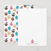 Kleurrijke schattige cupcakes patroon notitiekaartje (Voorkant / Achterkant)