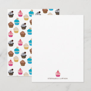 Kleurrijke schattige cupcakes patroon notitiekaartje
