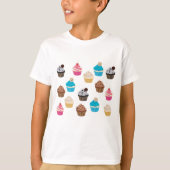 Kleurrijke schattige cupcakes patroon t-shirt (Voorkant)