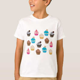 Kleurrijke schattige cupcakes patroon t-shirt