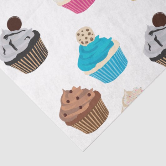 Kleurrijke schattige cupcakes patroon tissuepapier (Detail)