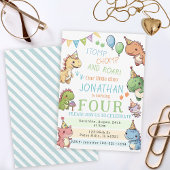 Kleurrijke schattige dinosaurussen jongen dino ver kaart