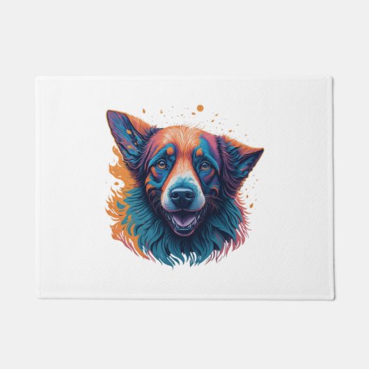 Kleurrijke Schattige Dog Deurmat (Voorkant)