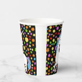 Kleurrijke Schattige eenhoorn bloemen en harten Papieren Bekers (Rechts)