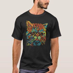 kleurrijke schattige exotische shorthair kattenkun t-shirt