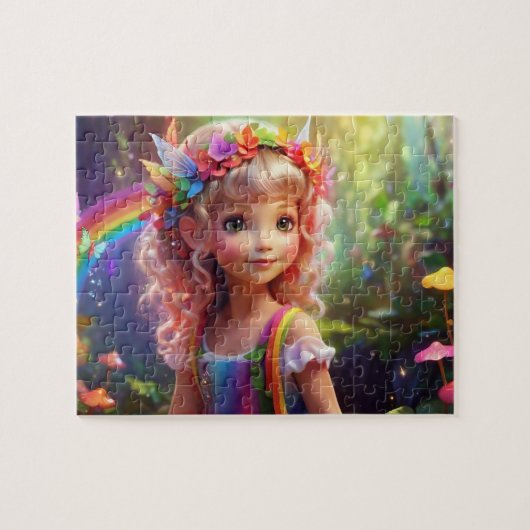 Kleurrijke Schattige Fee Legpuzzel (Horizontaal)