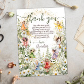 Kleurrijke Schattige Flower Fairies Glitter Script Bedankkaart