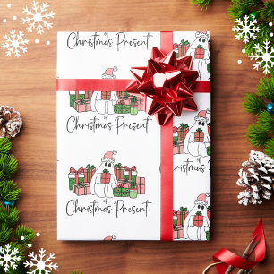 Kleurrijke Schattige Grappige Kerstmis Cadeaupapier
