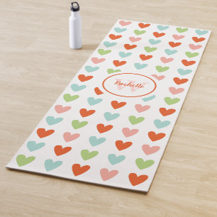 Kleurrijke Schattige hart Monogram Meditatie Yoga  Yogamat