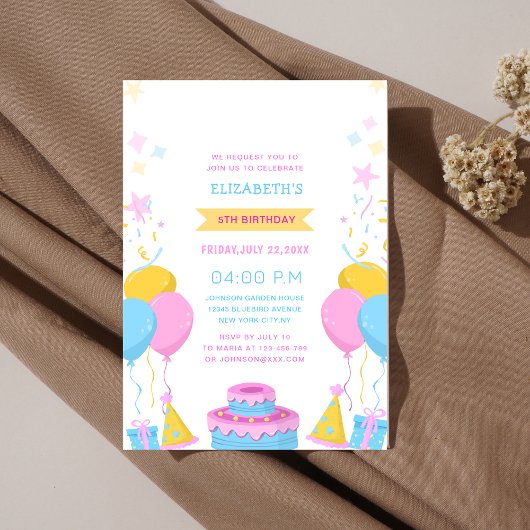 Kleurrijke schattige kinderen verjaardag kaart