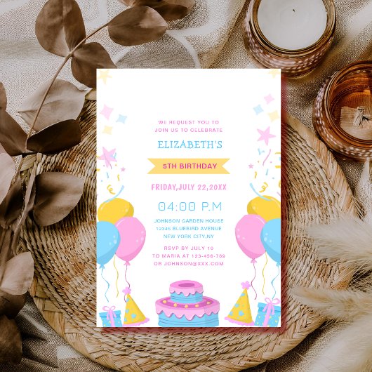 Kleurrijke schattige kinderen verjaardag kaart