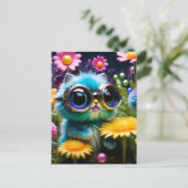 Kleurrijke Schattige kitten in een bril Briefkaart (Staand voorkant)