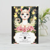 Kleurrijke Schattige Llama Verjaardag Kaart (Staand voorkant)