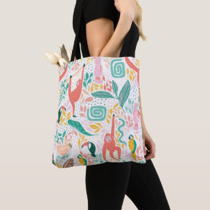 Kleurrijke schattige Oerwouden dierlijke tropische Tote Bag