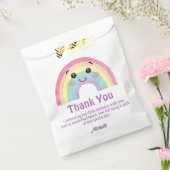 Kleurrijke schattige regenboog kids verjaardag roz bedankzakje (Gezegeld)