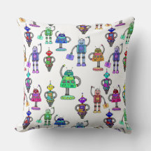 Kleurrijke schattige robots op witte achtergrond