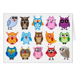 Kleurrijke schattige uil