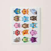 Kleurrijke schattige uil legpuzzel (Verticaal)