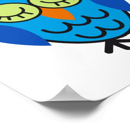 Kleurrijke schattige uil poster (Hoek)