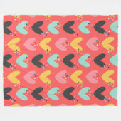 Kleurrijke schattige Valentijnse harten patroon Fleece Deken (Voorkant (Horizontaal))