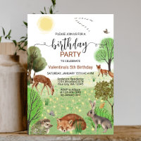 Kleurrijke Schattige Woodland Animals Boy Girl Ver