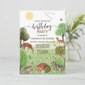 Kleurrijke Schattige Woodland Animals Boy Girl Ver Kaart (Staand voorkant)