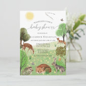 Kleurrijke Schattige Woodland Animals Fox Baby sho Kaart (Staand voorkant)