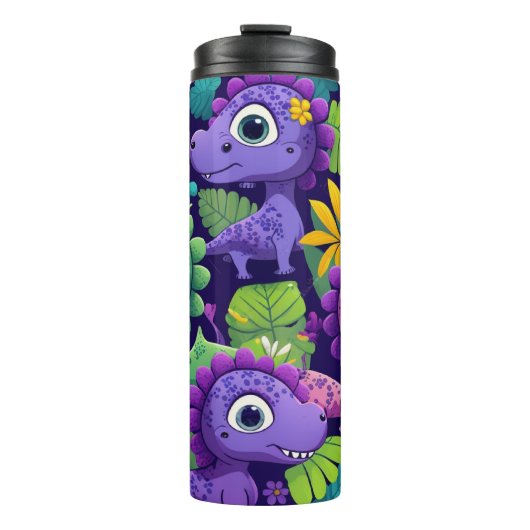 Kleurrijke Schattigee Baby Dinosaurs Tumbler Thermosbeker (Voorkant)