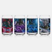 Kleurrijke Schattigee Baby Dragons Blikvorm Glas (Rechts)