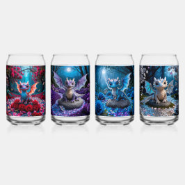 Kleurrijke Schattigee Baby Dragons Blikvorm Glas