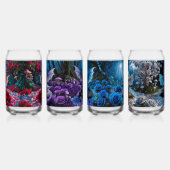 Kleurrijke Schattigee Baby Dragons Blikvorm Glas (Links)