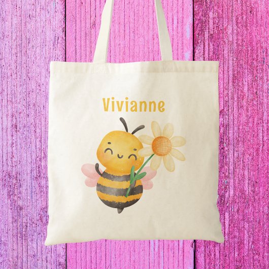 Kleurrijke Schattigee Bee Girls Kinder Modern Tote Bag