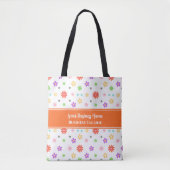 Kleurrijke Schattigee Bloemen Naadloze Patroon Bus Tote Bag (Voorkant)