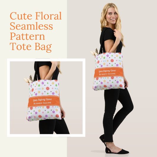 Kleurrijke Schattigee Bloemen Naadloze Patroon Bus Tote Bag