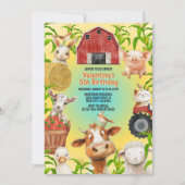 Kleurrijke Schattigee Boerderijdieren Barnyard Kid Kaart (Voorkant)