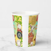 Kleurrijke Schattigee Boerderijdieren Barnyard Kid Papieren Bekers (Links)