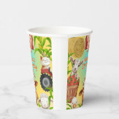 Kleurrijke Schattigee Boerderijdieren Barnyard Kid Papieren Bekers (Rechts)