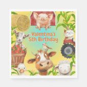 Kleurrijke Schattigee Boerderijdieren Barnyard Kid Servet (Voorkant)