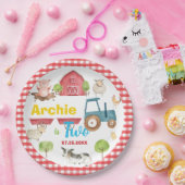 Kleurrijke Schattigee boerderijdieren Barnyard Ver Papieren Bordje (Feest)