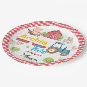 Kleurrijke Schattigee boerderijdieren Barnyard Ver Papieren Bordje (Gekanteld)