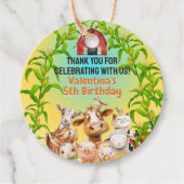 Kleurrijke Schattigee boerderijdieren rode schuur  Bedankjes Labels (Voorkant)