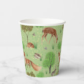 Kleurrijke Schattigee bosdieren groene weide Papieren Bekers (Achterkant)